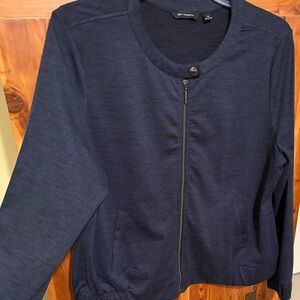 H by Halston Space Dye Bomber Jacket with Mesh Trim